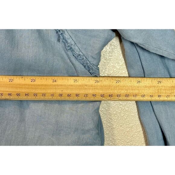 Free People We The Free Keep It Simple Blue Button Down Babydoll Style Shirt XS - Picture 11 of 11